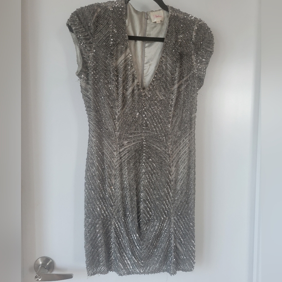 PARKER beaded sequin mini dress size 2 Xs - Picture 3 of 6